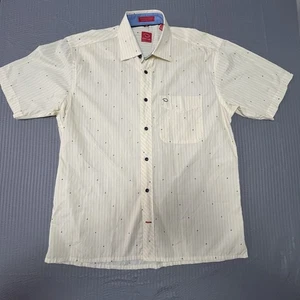 Oscar de La Renta Men's Short Sleeve Button Shirt Size Medium 100% Cotton - Picture 1 of 7