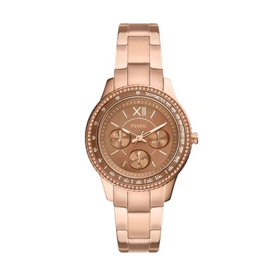 Orologio Donna FOSSIL STELLA ES5109 Multifunzione Acciaio Rosè Marrone - Immagine 1 di 3