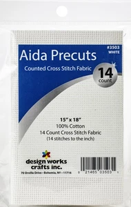 3er Pack - Design Works Gold Qualität Aida 14 Stück 15"X18" - weiß - DW3503 - Bild 1 von 2