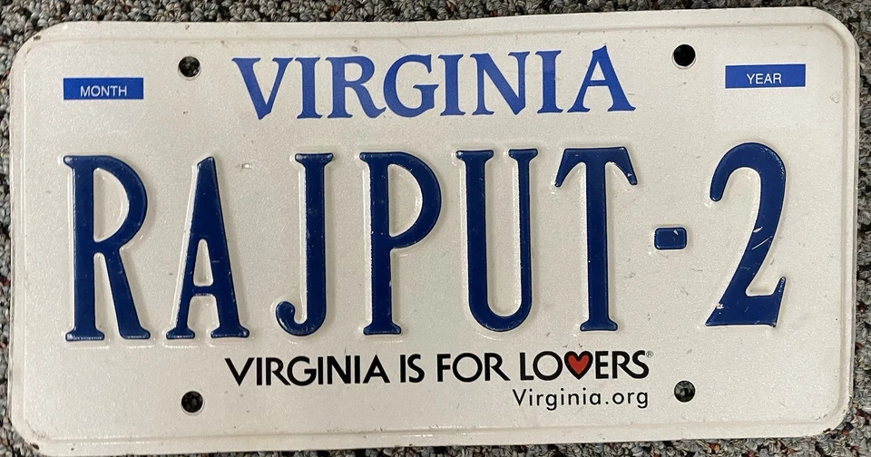 Персонализированный номерной знак Virginia VA Rajput 2 Vanity 2020 - Изображение 1 из 1