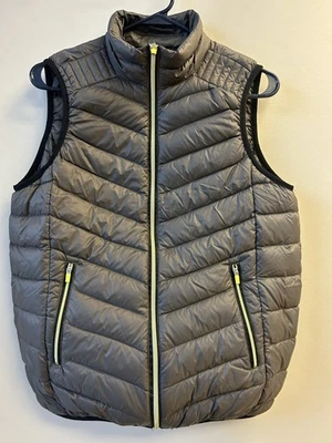Fabletics Vest Womens Large Gray Down Puffer Lightweight Full Zip Pockets Winter - Image 1 of 4