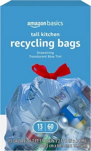 Amazon Basics Recycling-Mülleimerbeutel blau, 60 Stück (1er Pack),  - Bild 1 von 6
