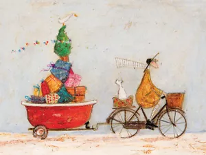 Sam Toft - A Tubful of Good Cheer - 40 x 30cm Canvas Print Wall Art WDC12035 - Picture 1 of 1
