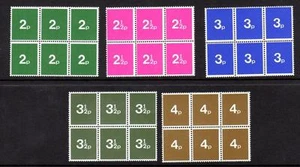 Juego de 5 bloques de seis estampillas de capacitación para oficina de correos de principios de la década de 1970 GB sin montar o nunca montadas umm como nuevas - Imagen 1 de 1