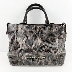 Dooney & Bourke Lg Python Barlow Handtasche braun Leder ohne Schulterriemen - Bild 1 von 24