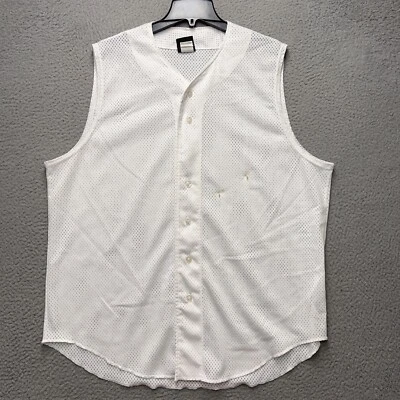 Camiseta de béisbol Wilson blanca para hombre XL en blanco sin mangas abotonada vintage DEFECTOS Foto 1 de 4