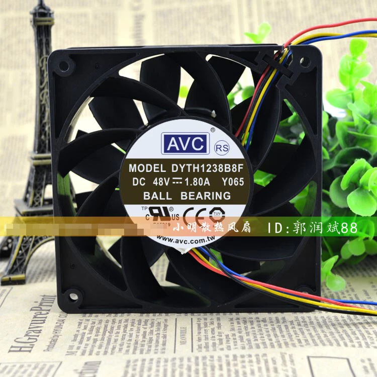 Ventilador de refrigeración inversor AVC 12038 DYTH1238B8F 48V 1.80A Y065 1 pieza. Foto 1 de 1