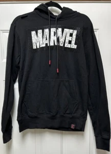 Marvel Sweatshirt Women's Large Black Rhinestone Pullover Black Hoodie Kryptic - Picture 1 of 10