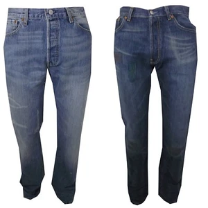 Jeans Levis 501 w30 w31 Pantaloni Levi's Uomo Regular Stright Fit Strappati Blu  - Picture 1 of 7