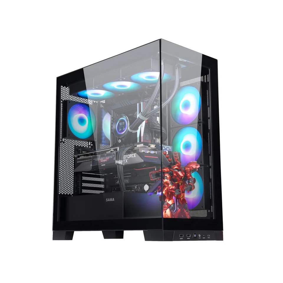 SAMA NEVIEW 4503 Black Airflow Full Tower Case ATX PC Gaming Case Dual Temper... - Image 1 of 4