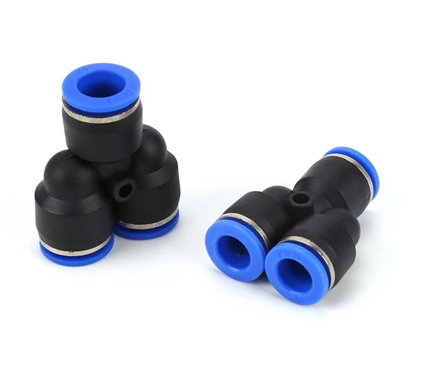 CNCTEC IQS Pneumatik Y-Steckanschluss Y-Verbinder Y-Stück 3 Wege Verteiler 4 - 16mm