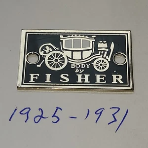 Etiqueta de carrocería GM FISHER NUEVA 1925-1931 reproducción de metal OEM 1926 1927 1928 1929 1930 - Imagen 1 de 8