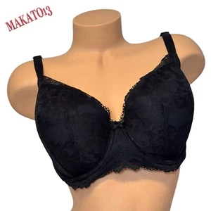 Victoria's Secret 38DDD Dream Angels BH leicht gefüttert Halb Blumen Spitze schwarz - Bild 1 von 7