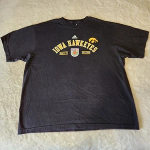 Adidas Size XL Iowa Hawkeyes 2010 Orange Bowl Black Short Sleeve T-Shirt - Picture 1 of 8