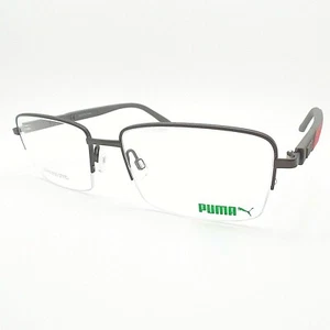 Puma PU0332O 002 Grey Red 57mm Rx Frames Eyeglasses Authentic New - Picture 1 of 3
