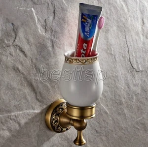 Antique Brass Wall Mounted Bathroom Accessories Toothbrush Holder sba497 - Picture 1 of 4