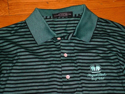 CAMISA VINTAGE DEL CLUB DE GOLF ROYAL LINKS de CARNOUSTIE MERCERIZADA-ALGODÓN L ¡Afilada! Foto 1 de 3