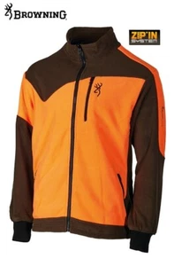 Powerfleece Jacke Browning, atmungsaktiv, grün/orange, Größe S - AUSVERKAUF - Picture 1 of 1