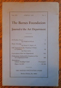 "The Barnes Foundation: Journal of the Art Dept" Vol. VII, NO. 1 - Spring, 1976 - Imagen 1 de 13