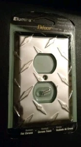 Elumina Diamond Cut Aluminum Chrome Finish Duplex Wallplate New - Picture 1 of 3