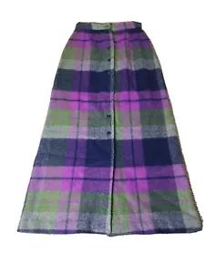 Vintage!! RUSS Plaid Front Button Down Skirt | Waist Size 25" Lenght 40" - Picture 1 of 9