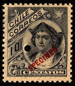 CHILE, SPECIMEN, COLUMBUS, 10 CENTS, MNH, YEAR 1904 (B) - Picture 1 of 3