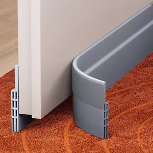 2 Pack Door Draft Stopper, under Door Draft Blocker, 2" W X 39" L, Grey - Picture 1 of 8