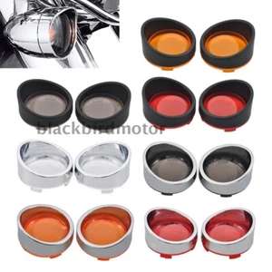 7 Colors Lense Turn Signal Light Cover Bezels Visor For Harley Touring Road King - Picture 1 of 19