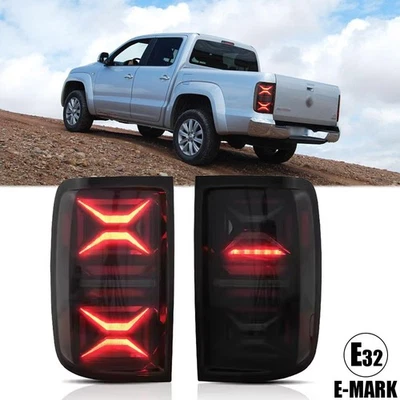 2PCS Smoke LED Tail Light with Rear Fog Lamp Turn Signal For VW Amarok 2010-2021 - Image 1 of 4