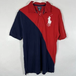 Polo Ralph Lauren Polo Shirt Youth Teen Boys Size XL Red Navy White Big Pony SS - Picture 1 of 10