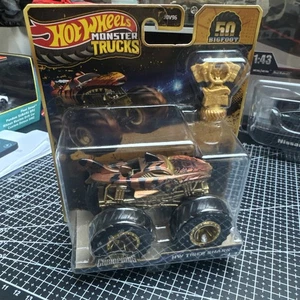 Hot Wheels Monster Trucks HW Tiger Shark Trophy Champions Gold Bigfoot 50 New - Picture 1 of 4