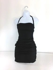 SHEIN BAE Damen figurbetontes Neckholder-Minikleid hinten offen schwarz Medium neu mit Etikett - Bild 1 von 11