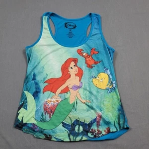 Ariel Disney Shirt Youth Girls XL Sleeveless Tank Sebastian Flounder Woven Blue - Picture 1 of 9