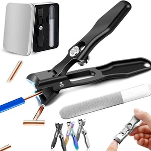 German Nail Clippers for Men, 2025 Upgraded Ultra Sharp Stainless Steel Black - Picture 1 of 7