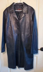 OSCAR LEOPOLD Vintage Lammleder Trenchcoat Damen XL schwarz butterweich - Bild 1 von 16