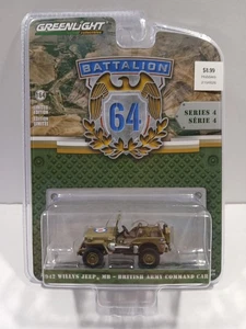 Greenlight Battalion 64 1942 WILLYS JEEP MB BRITISH ARMY 1:64 Diecast 61040B - Picture 1 of 2