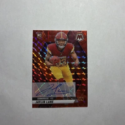 2025 Panini Mosaic Jaylin Lane #100/199 RC Red Auto - Image 1 of 3