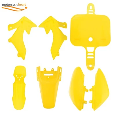 CRF50 XR50 Fairing Plastic Fender Kit For SDG SSR Honda 50cc-160cc Yellow - Image 1 of 4