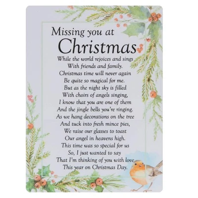 In Loving Memory Open Graveside Christmas Memorial Card Missing You at Christmas - Image 1 of 2