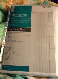 Styleselections® Rod Pocket Panel Fillion White 84" x 50" NEW IN PACKAGE* - Picture 1 of 1