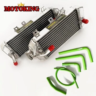 Radiador + manguera verde para Kawasaki KX250F KX 250F 2017 2018 2019 KX250 2019 2020 Foto 1 de 4