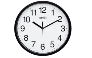 Wall Clock 10 Inch Black Non Ticking Modern Big Office Home Living Room School - Picture 1 of 8