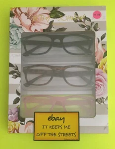 ❤️Authentische BETSEY JOHNSON 3 PAAR SET LESEBRILLE LESEBRILLE +1,50 NEU ❤️ - Bild 1 von 6