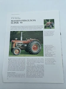 1962 Massey-Ferguson Super 90 Vtg Tractor Frameable Article Pics Specs Display - Picture 1 of 1
