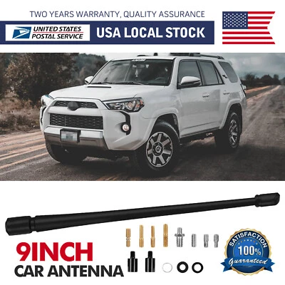 9" Premium Black Rubber AM/FM Antenna Mast Fit for: 1988-1999 Chevrolet C1500 - Image 1 of 4