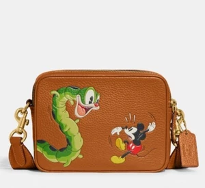 Disney X Coach Flight Bag 19 In Regenerative Leather Crossbody bag CG969 - Picture 1 of 4