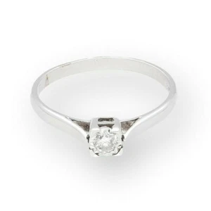 18Carat White Gold Illusion Set 0.15ct Diamond Solitaire Ring (Size P 1/2) - Picture 1 of 3