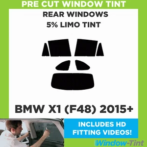 Pre Cut Window Tint for BMW X1 (F48) 2015+ 5% Limo Black Rear Car Tinting Film - Picture 1 of 9