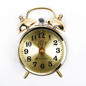 1 X Retro Loud Double Bell Mechanical Key Wind Up Spring Night Alarm Clock New - Picture 1 of 12