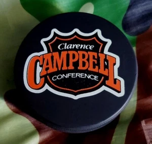 CLARENCE CAMPBELL CONFERENCE NHL GAME PUCK JOHN A. ZIEGLER TRENCH GENERAL TIRE + - Picture 1 of 11